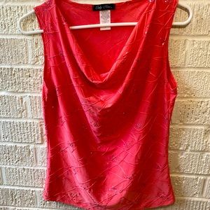 Large/Medium Hot pink sparkling sleeveless top